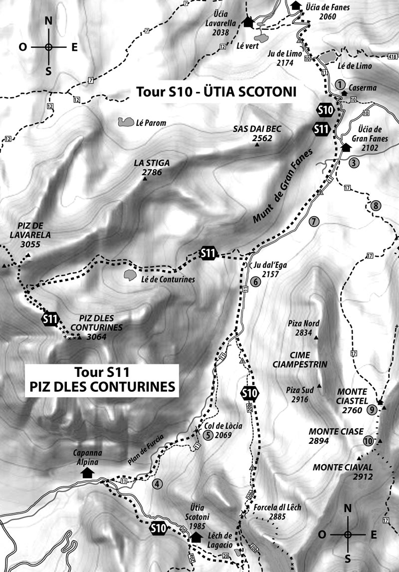 Tour S10: SCOTONI  MOUNTAIN HUT– 1985 m – also »Rifugio Scotoni«