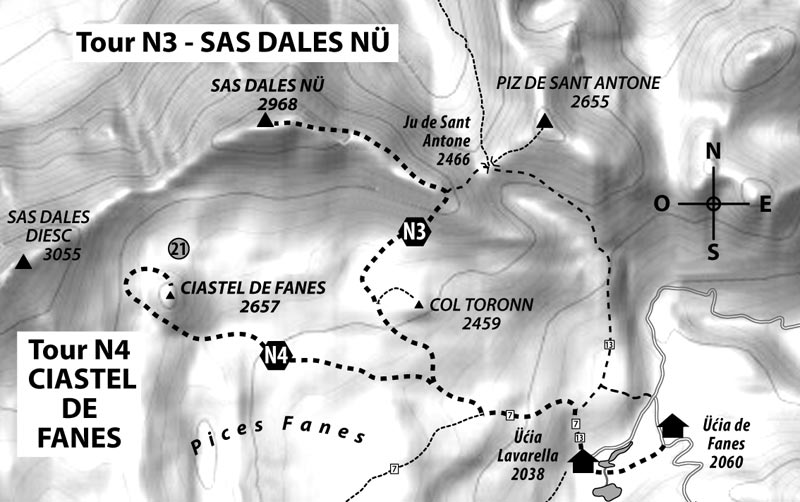 Tour N3: SAS DLES NÖ – 2968 m – anche »Cima Nove«